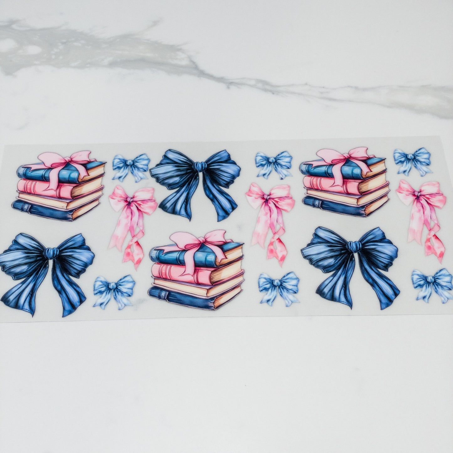 UVDTF coquette vintage books cup wrap, permanent, waterproof, easy to apply