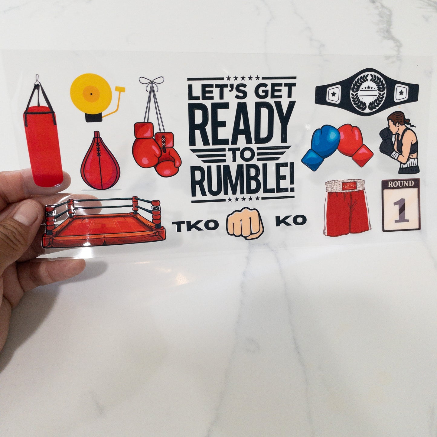 Sports Boxing Gloves UVDTF Cup wrap DIY 16oz cups
