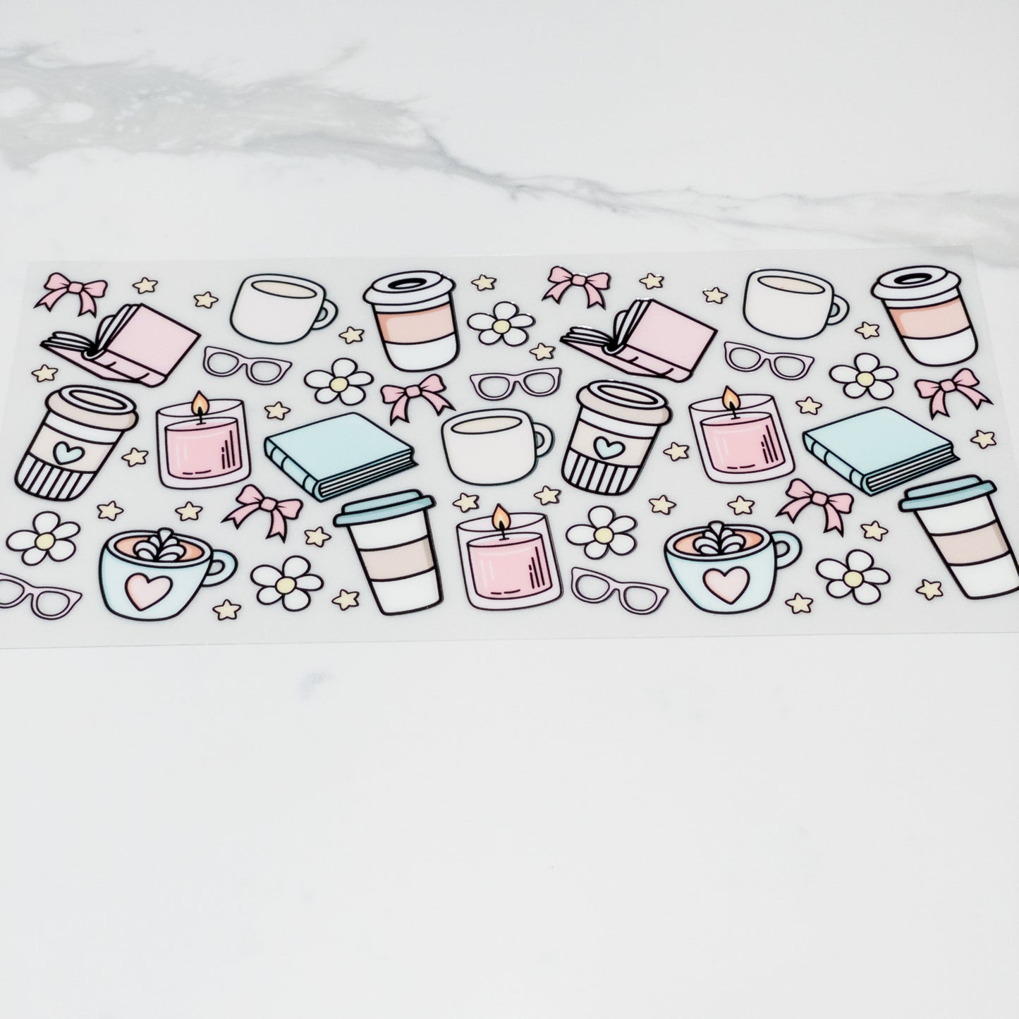 UVDTF school girly cup wrap, permanent, waterproof, easy to apply