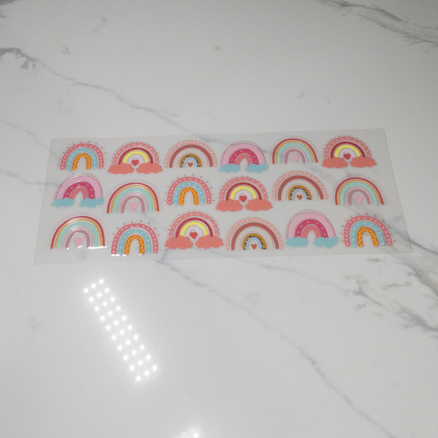 Rainbows PINK UV DTF Cup Wraps