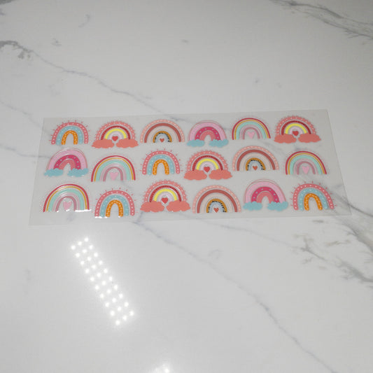 Rainbows PINK UV DTF Cup Wraps