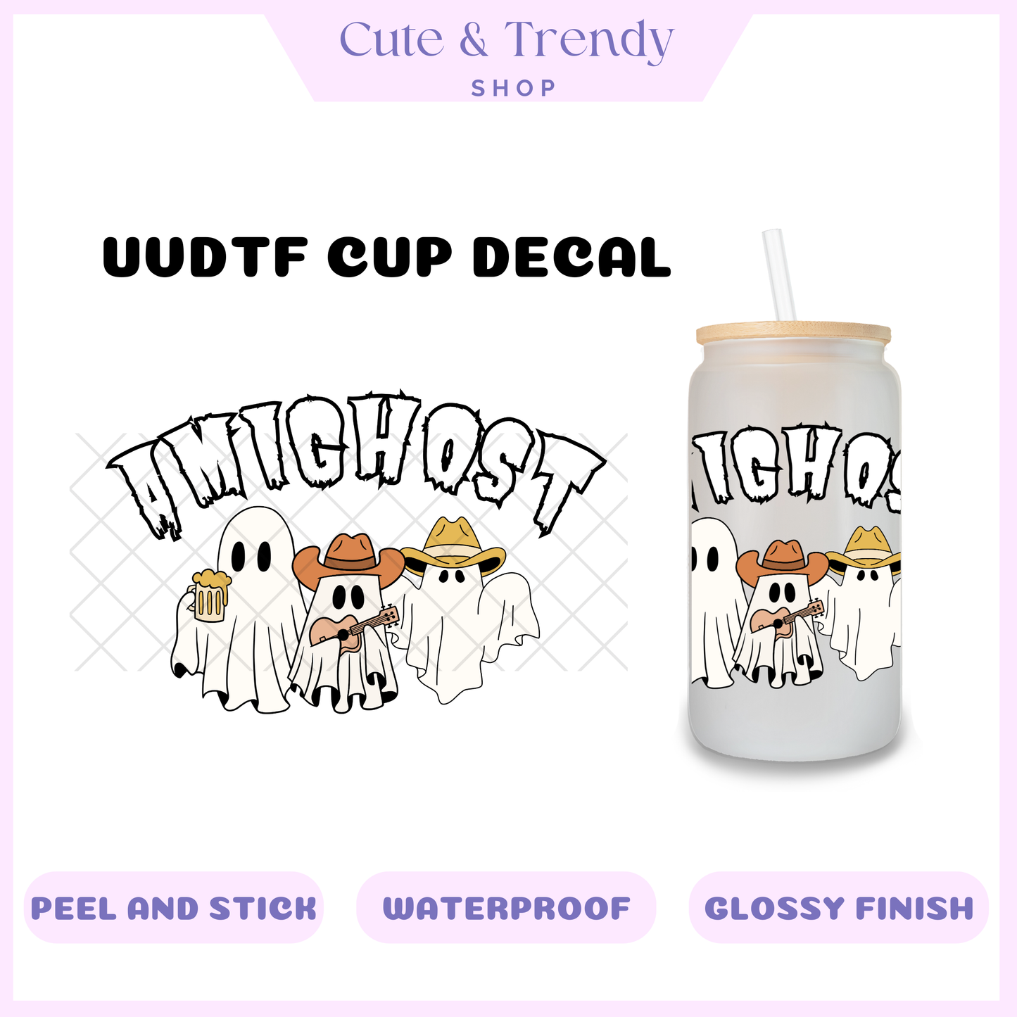 AMIGHOST AMIGOS HALLOWEEN GHOST CUP DECAL