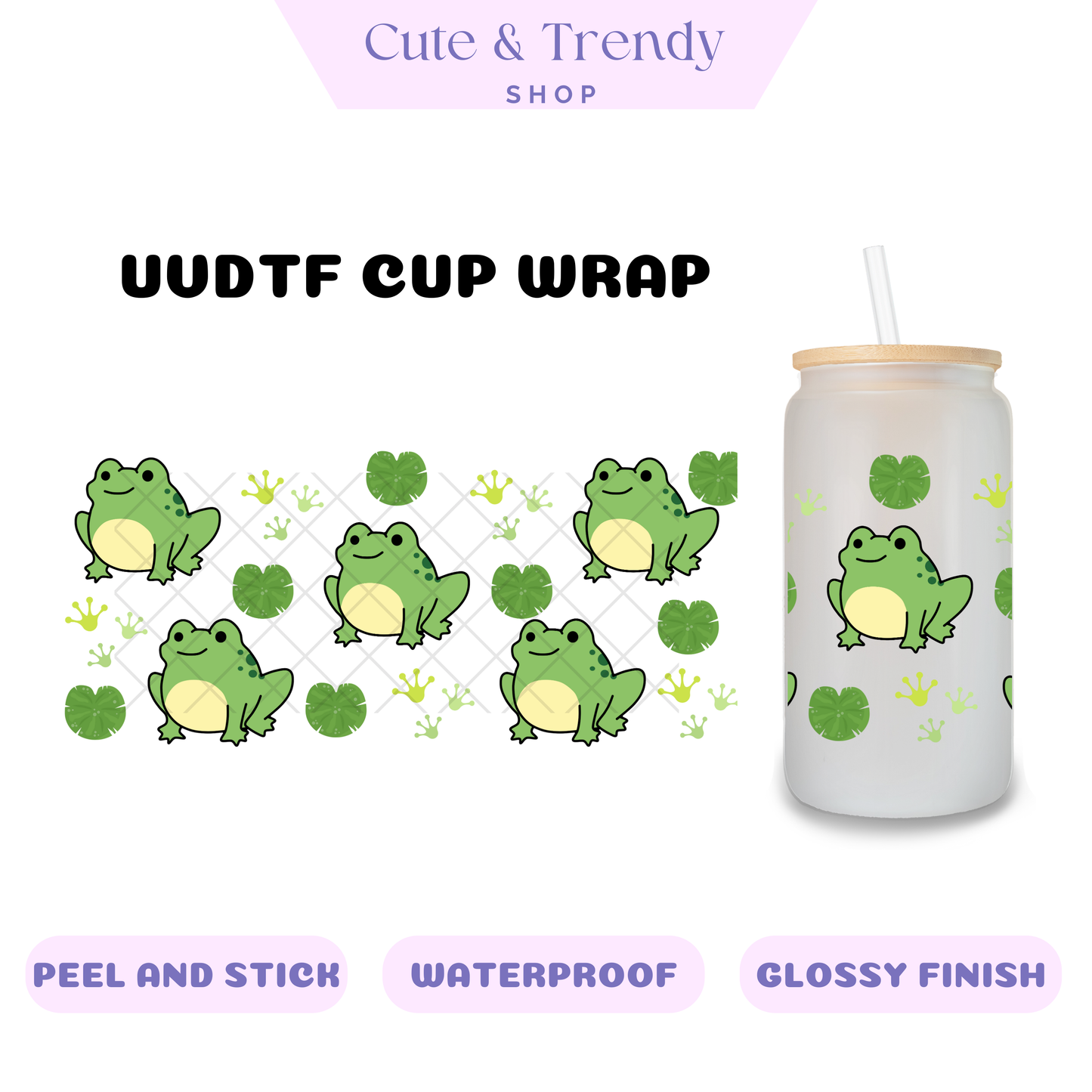 Animals FROG UV DTF Wraps For Cups