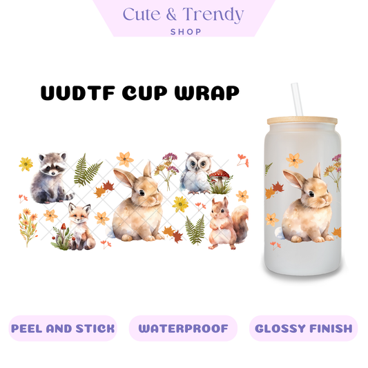 Animals Bunny UV DTF Wraps For Cups