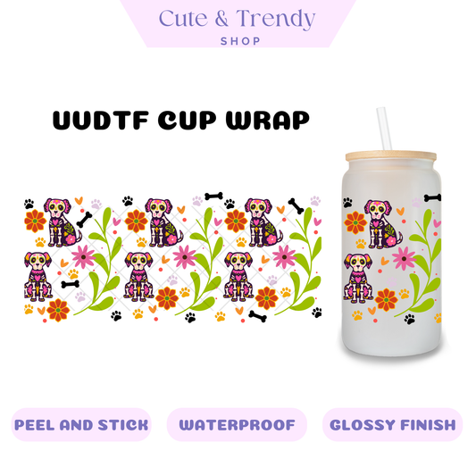 DOG SKELETON UVDTF Wrap for 16oz