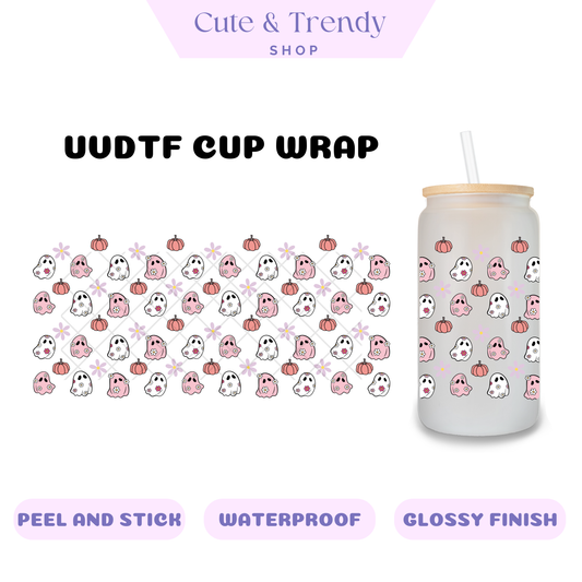 GHOST PUMPKIN UVDTF Wrap for 16oz Cups