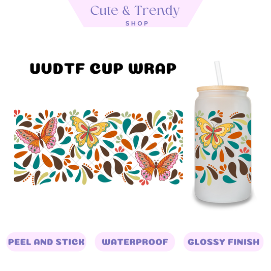 BUTTERFLY TALAVERA FALL UVDTF Wrap for 16oz Cups