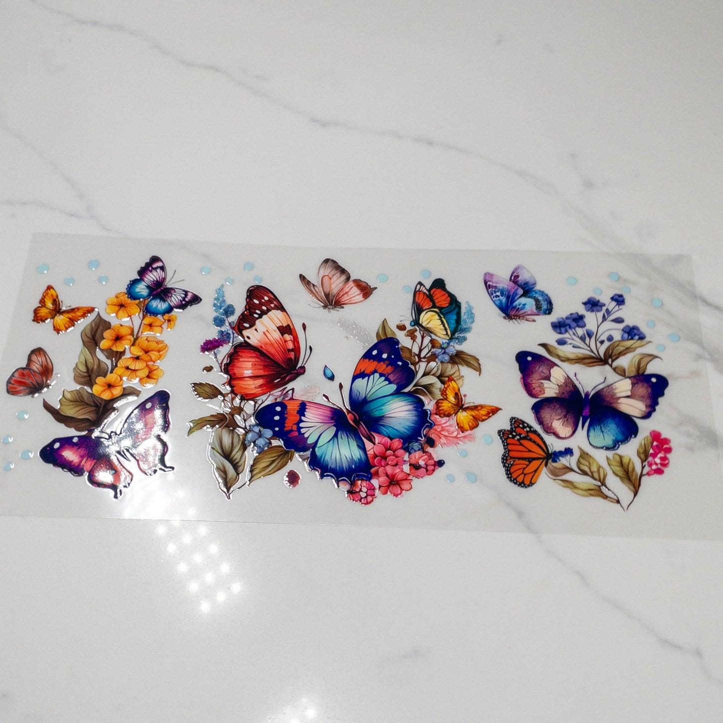 BUTTERFLY VINTAGE FLORAL UVDTF Wrap for 16oz Cups