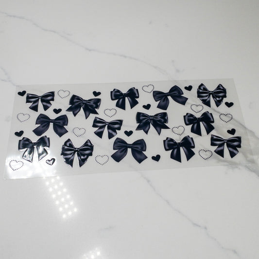 Coquette BLACK Bows UVDTF Cup Wraps Double Sided