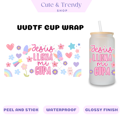 Christian JESUS LLENA MI COPA Religion Bible UVDTF CUP WRAPS