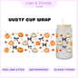 Fall Pumpkin Black Bows UVDTF Wrap for 16oz Cups Double Side