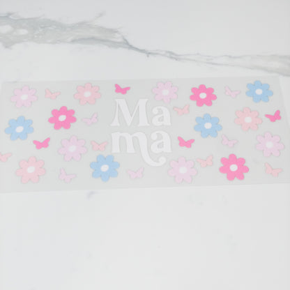 UVDTF Spring Floral Mama DIY Wrap to personalized cups, permanent, waterproof, easy to apply