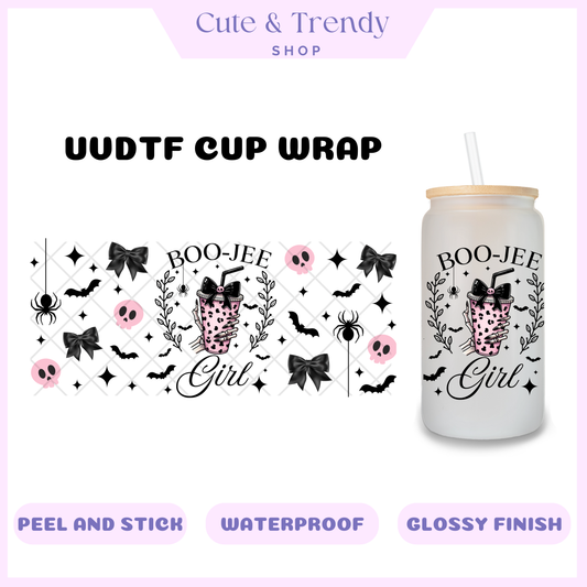 Boojee girl Coquette Wrap for 16oz Cups Double Sided