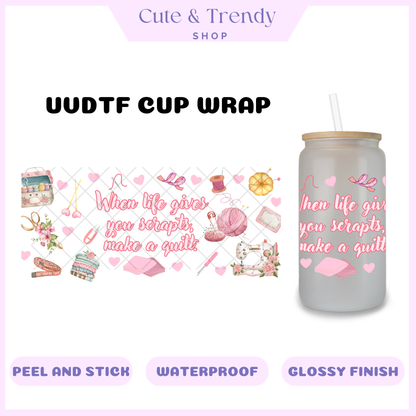 Quilting Sewing UVDTF Cup Wrap 16oz double sided view