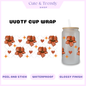 Burnt Orange Flowers UVDTF Wrap for 16oz Cups Double Sided