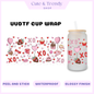 UVDTF strawberry xo cup wrap, permanent, waterproof, easy to apply