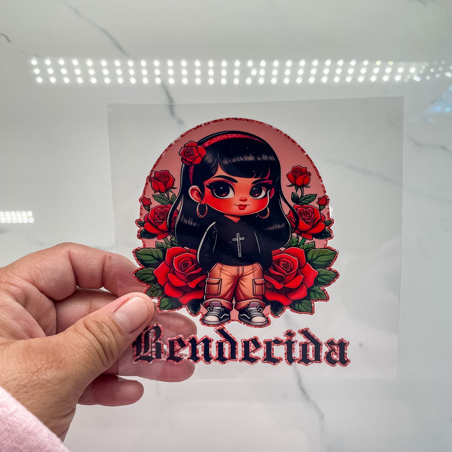 HISPANIC LATINA Spanish Chicana Mexicana Female UVDTF Cup Wraps Decals