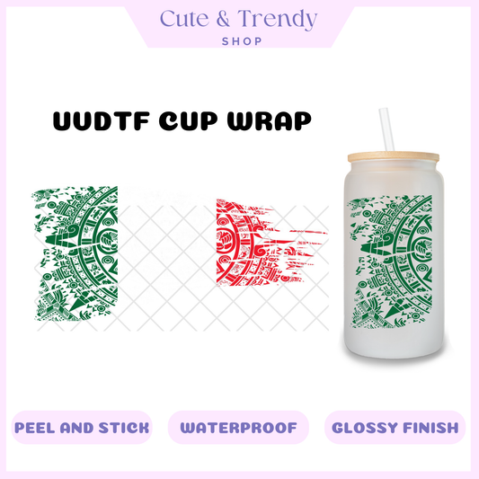 Mexico Flag Hispanic UVDTF  Cup Wrap Double Sided