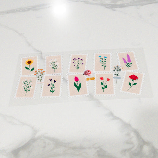 FLORAL beige flower stamps for Cups UV DTF Wraps