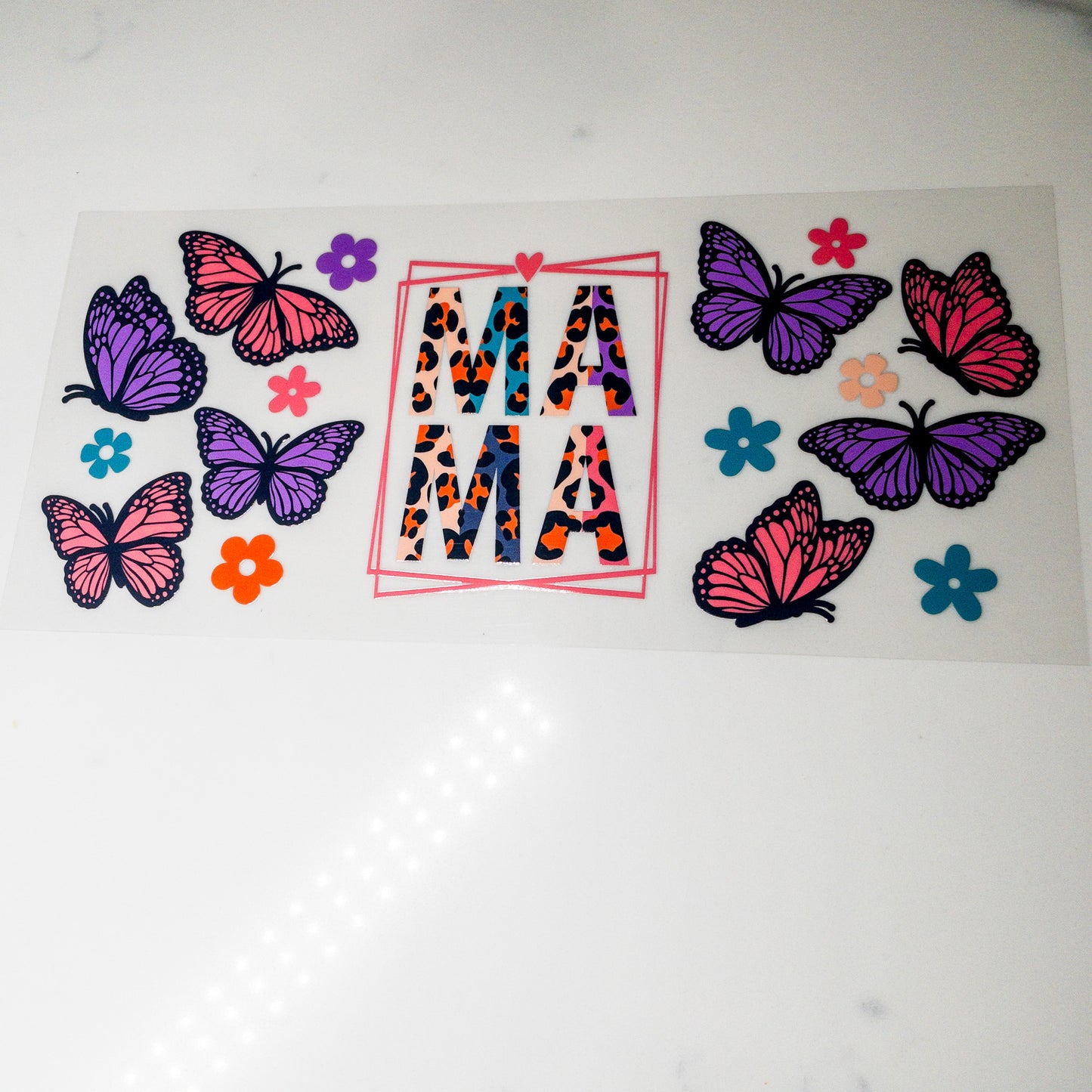 Mom Floral Butterflies UVDTF wraps for 16oz cups DIY