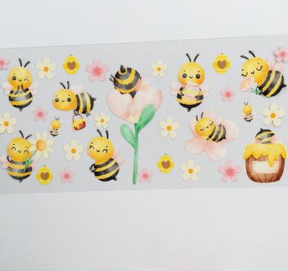 spring bee floral UVDTF Cup Wrap Double Sided