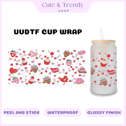 UVDTF chocolate strawberry wrap  to personalize cups, permanent, waterproof, easy to apply