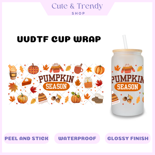 PUMPKIN SEASON UVDTF Wrap for 16oz Cups