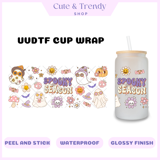 RETRO SPOOKY SEASON UVDTF Wrap for 16oz Cups