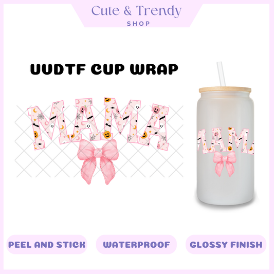 PINK MAMA HALLOWEEN UVDTF DECAL for 16oz Cups