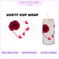 UVDTF rose heart valentines, cup decal, DIY, sticker, permanent