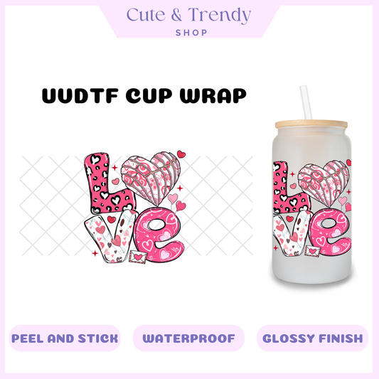 UVDTF Love Hearts Decal Churro DIY, stickers, permanent,  valentines