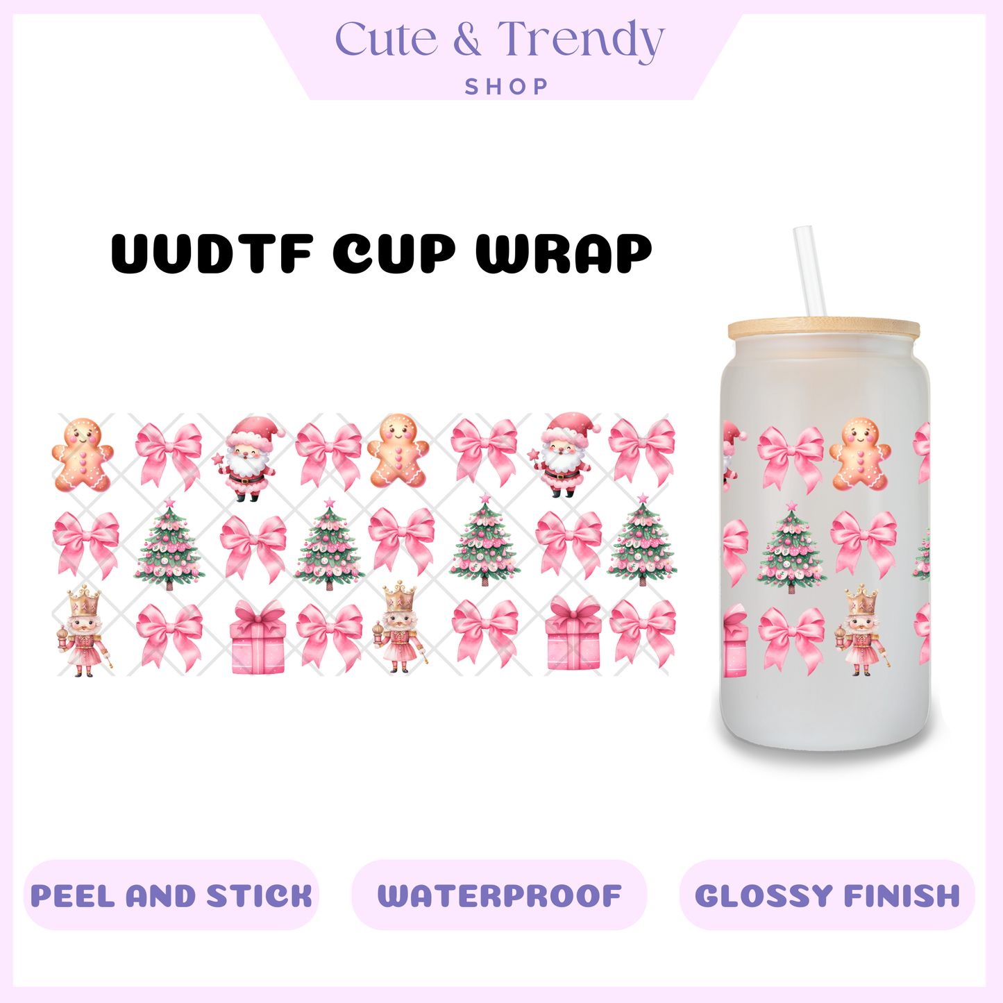 COQUETTE CHRISTMAS UVDTF CUP WRAP 16OZ