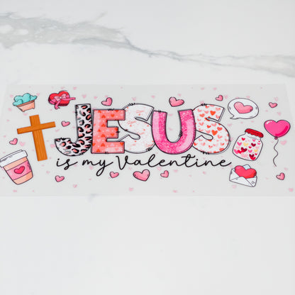 UVDTF  Jesus Valentine cup wrap, permanent, waterproof, easy to apply