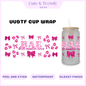 Pink BAE auntie UVDTF diy cup wrap, permanent sticker, waterproof, easy to apply