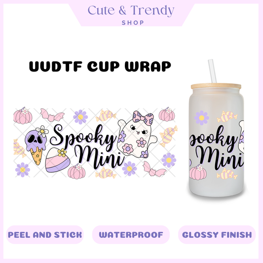 SPOOKY MINI Ghost UVDTF Wrap for 16oz Cups